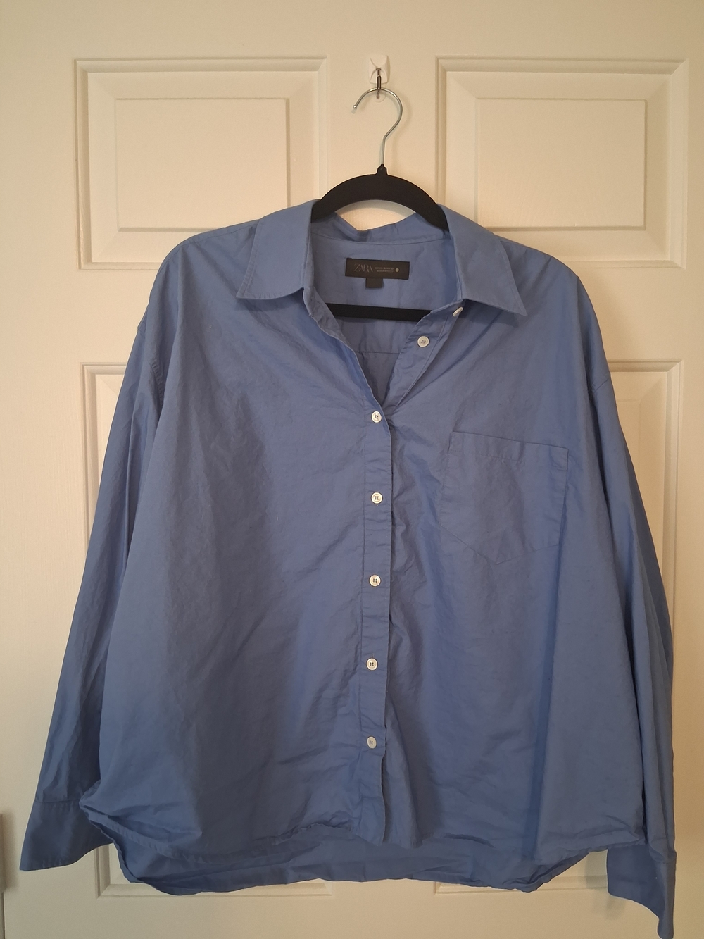 Zara women Blue Casual Button-Down Shirt
